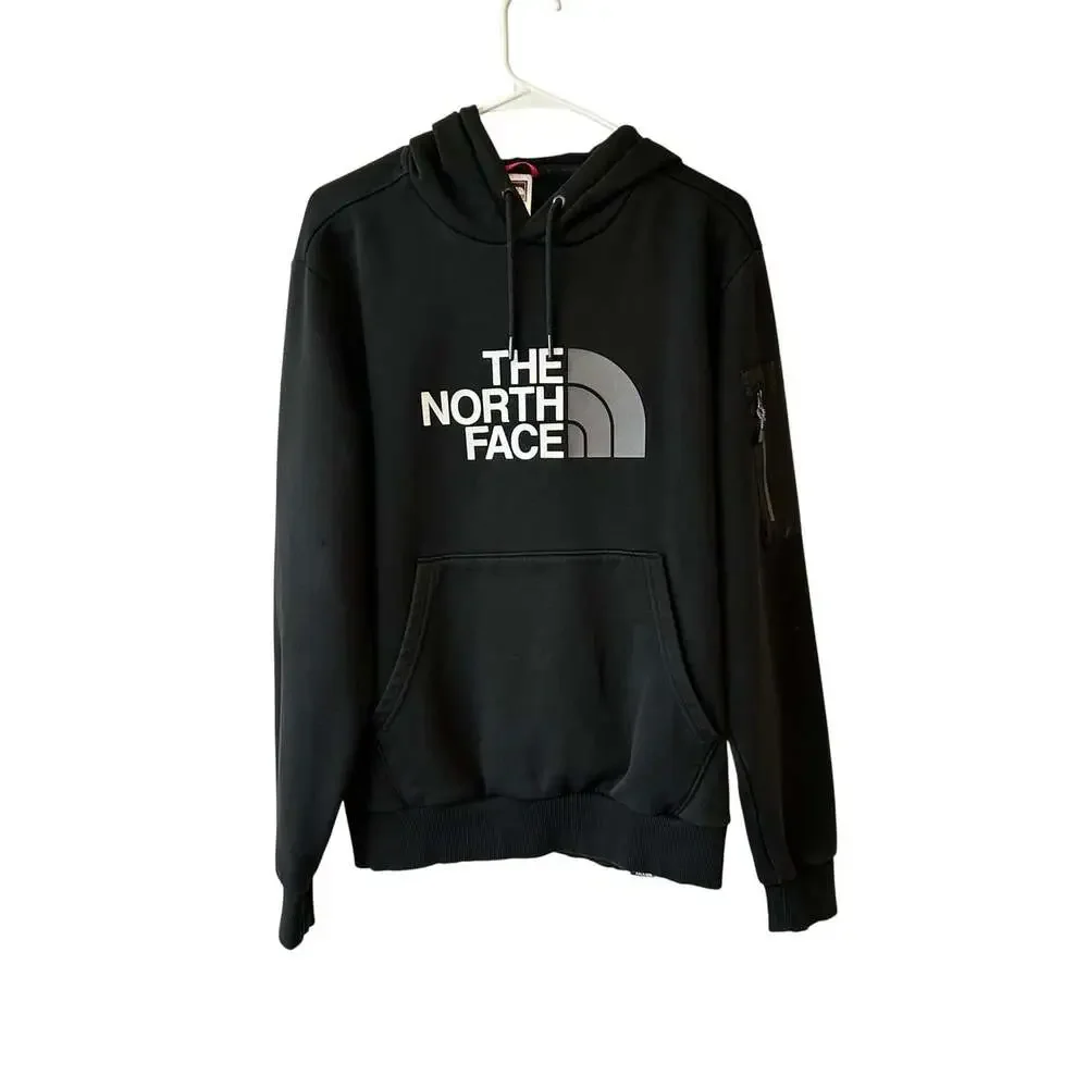 The North Face Inc Men's Black Logo Woven Bondi Pullover Hoodie Size M